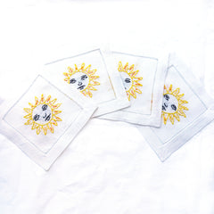 Hand Embroidered Sun Napkins