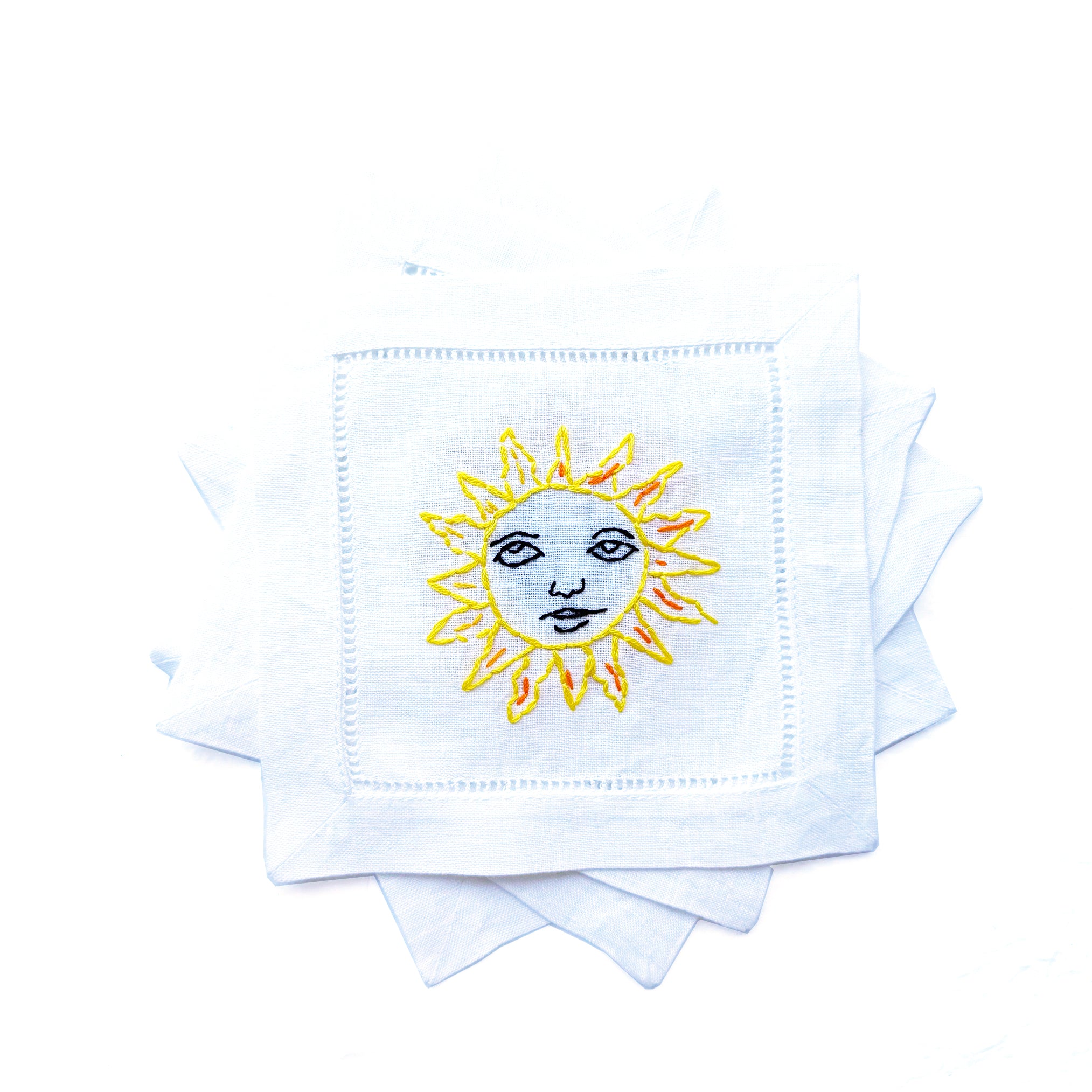Hand Embroidered Sun Napkins